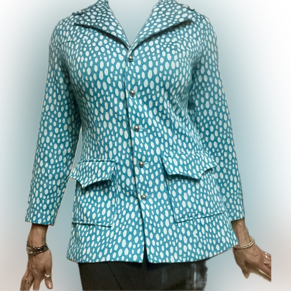 Vintage harold K Blue Polka Dot Women's Jacket
